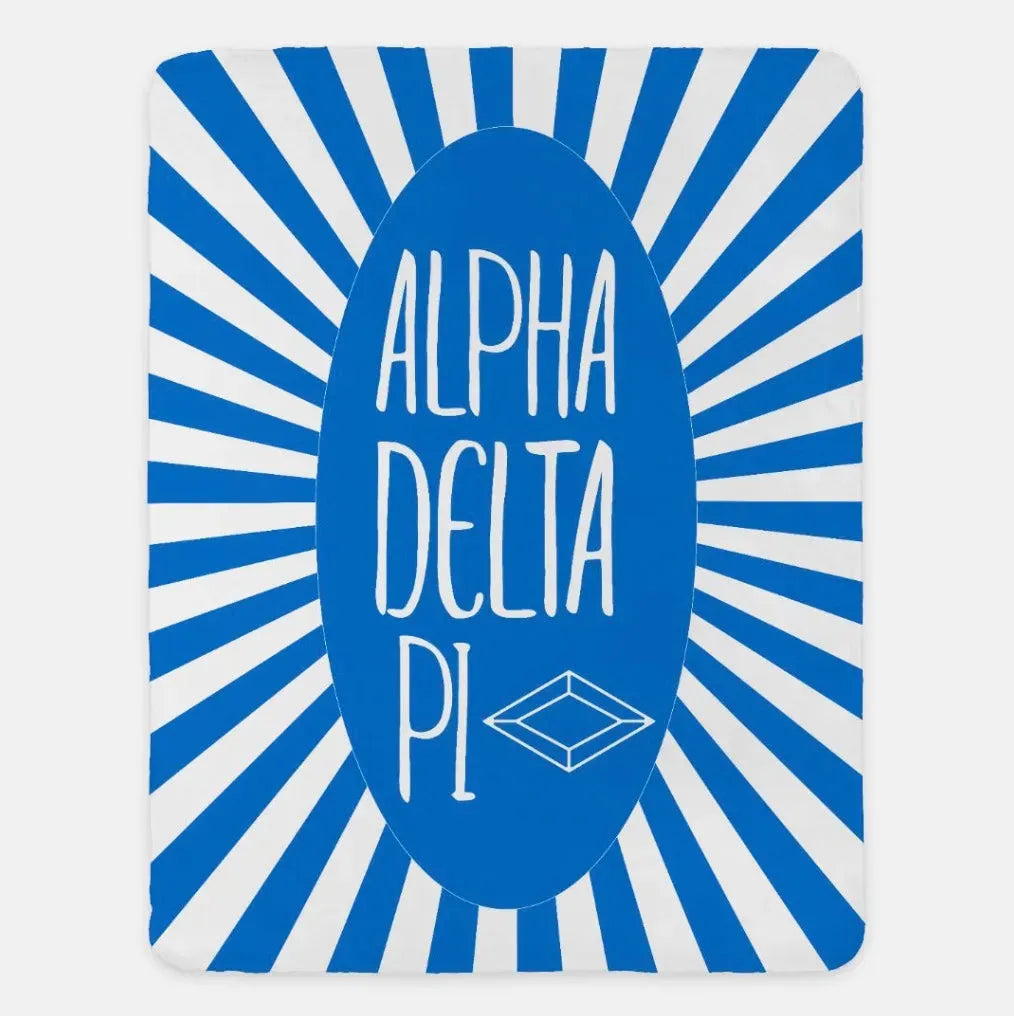 Alpha Delta Pi XL 60x80 Sherpa Throw Blanket - Starburst