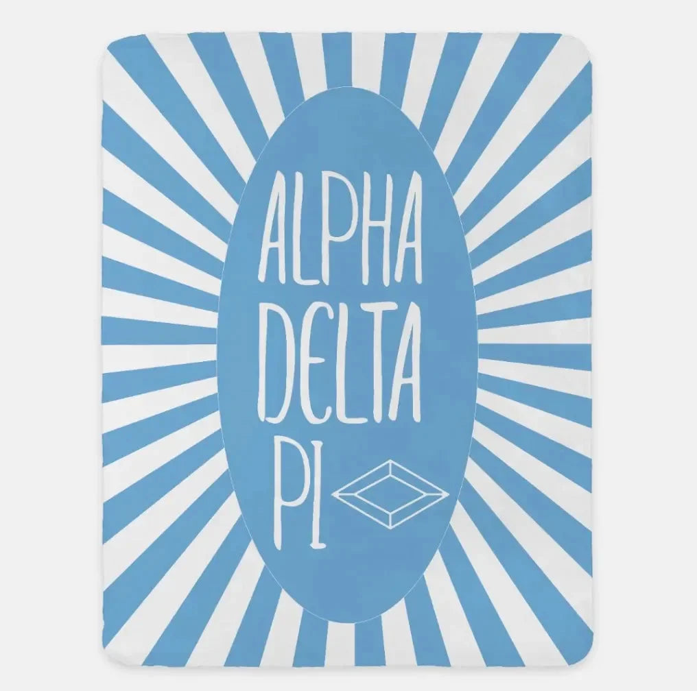 Alpha Delta Pi XL 60x80 Sherpa Throw Blanket - Starburst