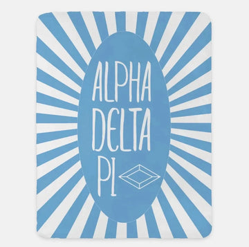 Alpha Delta Pi XL 60x80 Sherpa Throw Blanket - Starburst