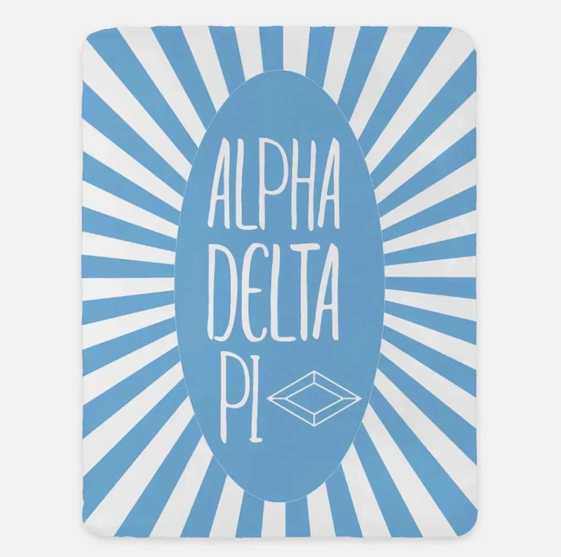 Alpha Delta Pi XL 60x80 Sherpa Throw Blanket - Starburst