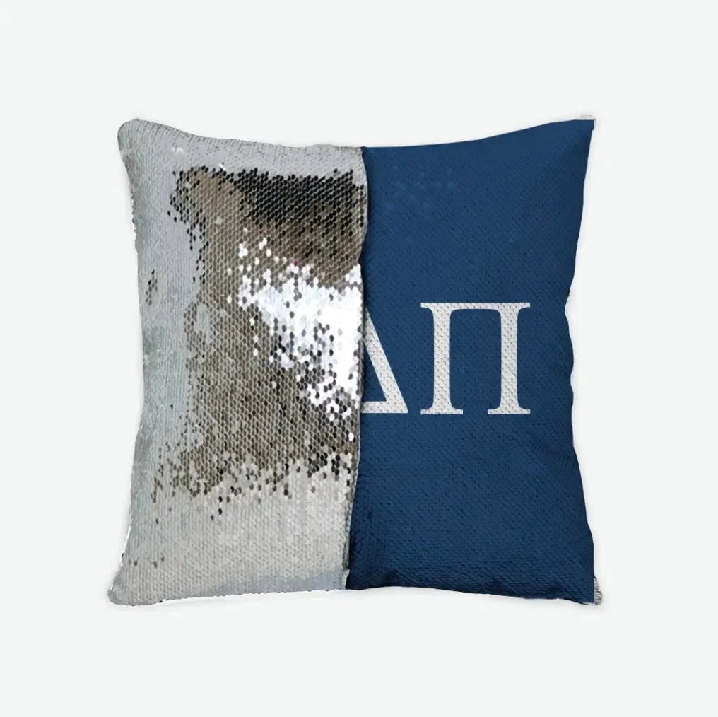 Alpha Delta Pi Sequin Pillow Cover - Greek Letters