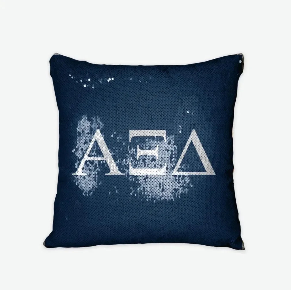 Alpha Xi Delta Sequin Pillow Cover - Greek Letters