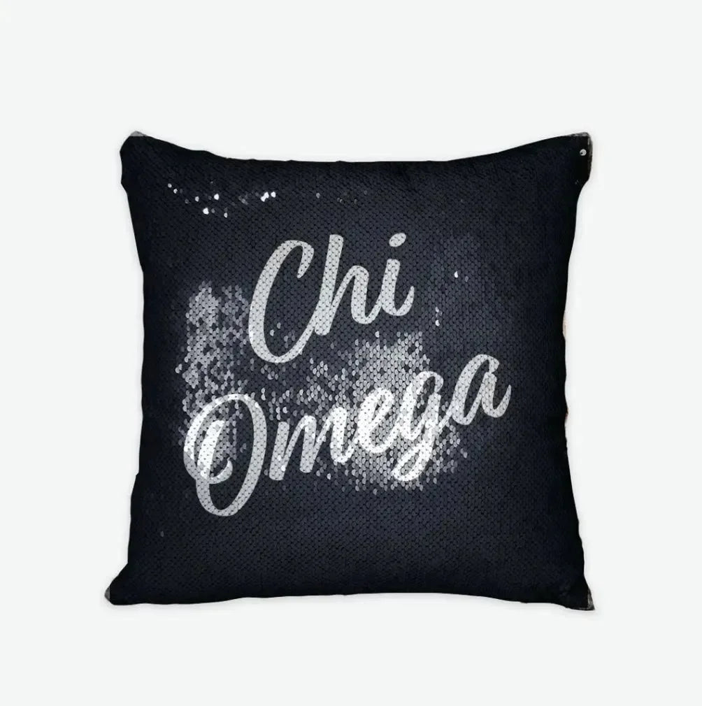 Chi Omega Sequin Pillow Cover