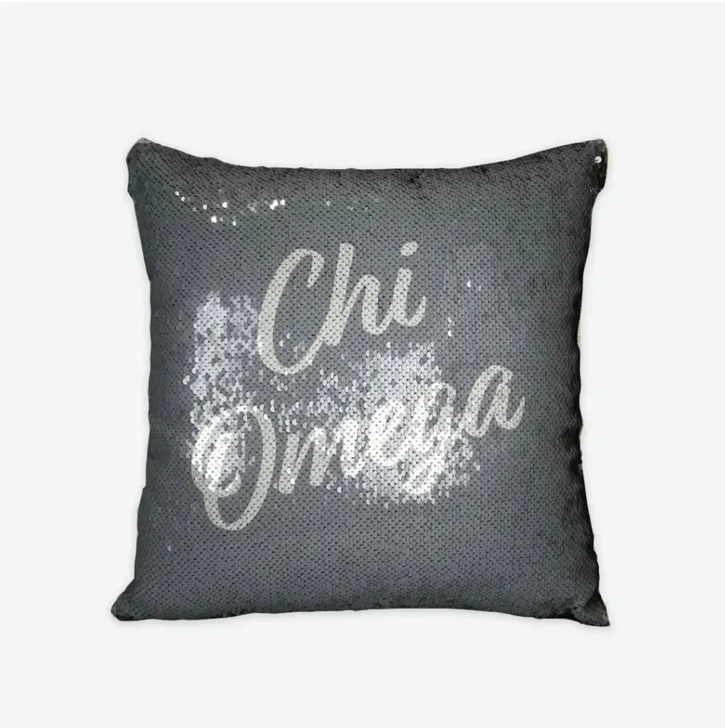 Chi Omega Sequin Pillow Cover