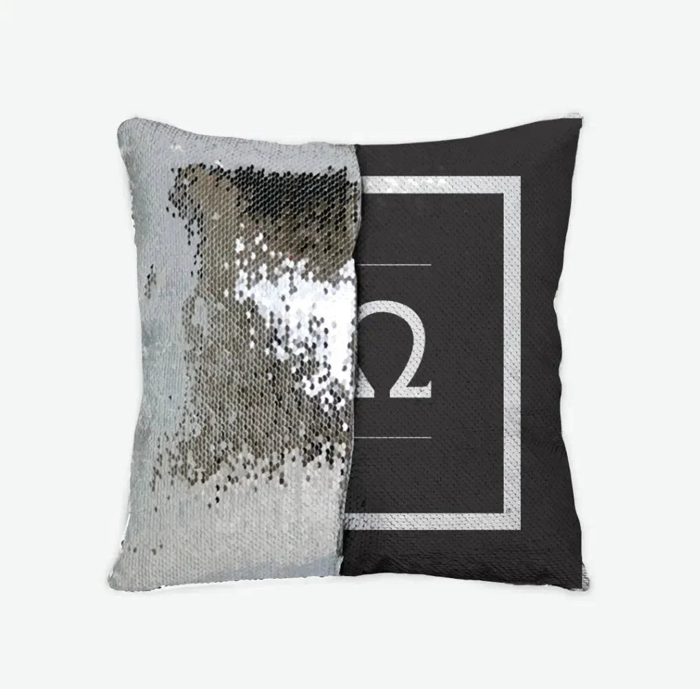 Chi Omega Sequin Pillow Cover - Greek Logo