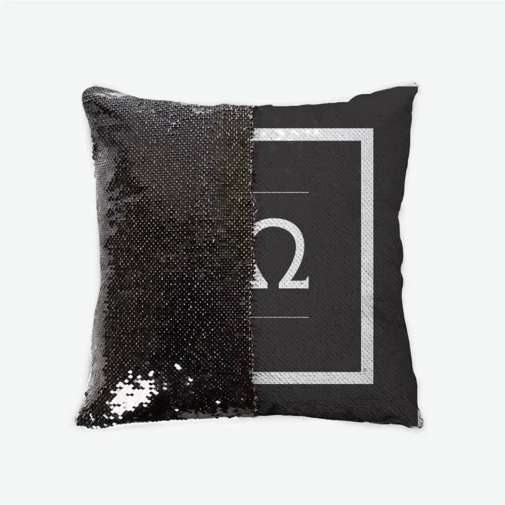Chi Omega Sequin Pillow Cover - Greek Logo