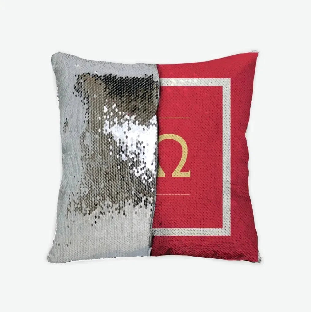 Chi Omega Sequin Pillow Cover - Greek Logo