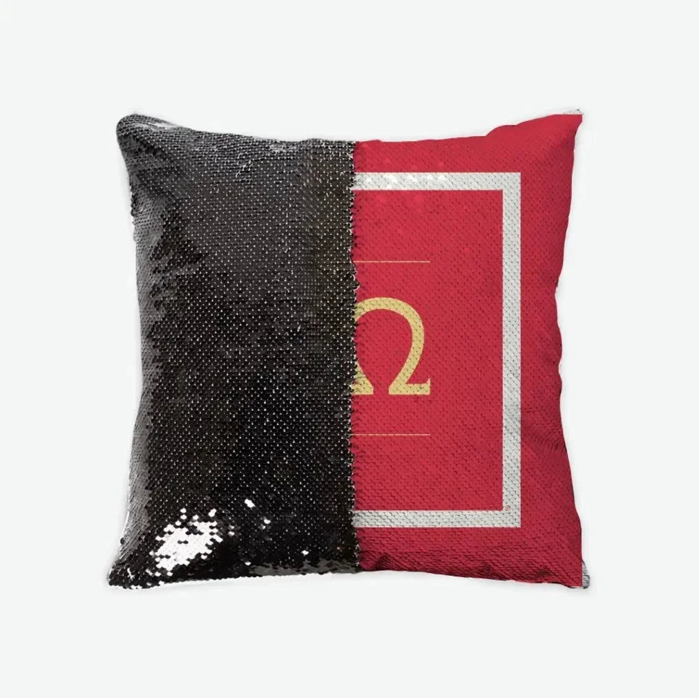 Chi Omega Sequin Pillow Cover - Greek Logo