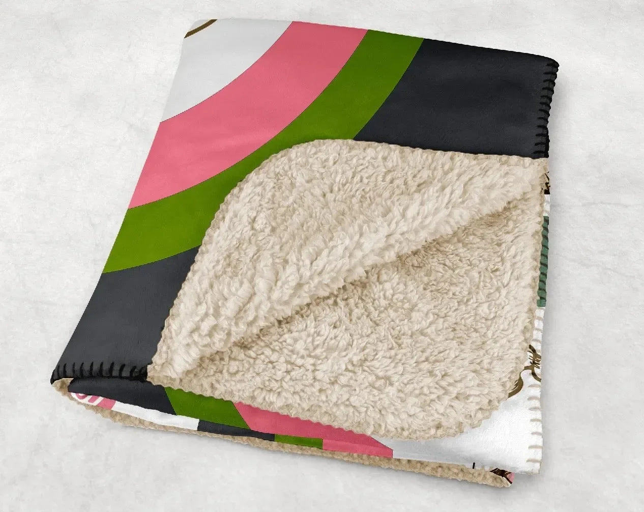 Delta Zeta XL 60x80 Sherpa Throw Blanket - Bullseye