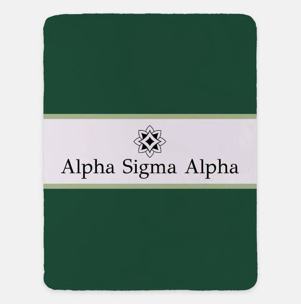 Alpha Sigma Alpha XL 60x80 Sherpa Throw Blanket