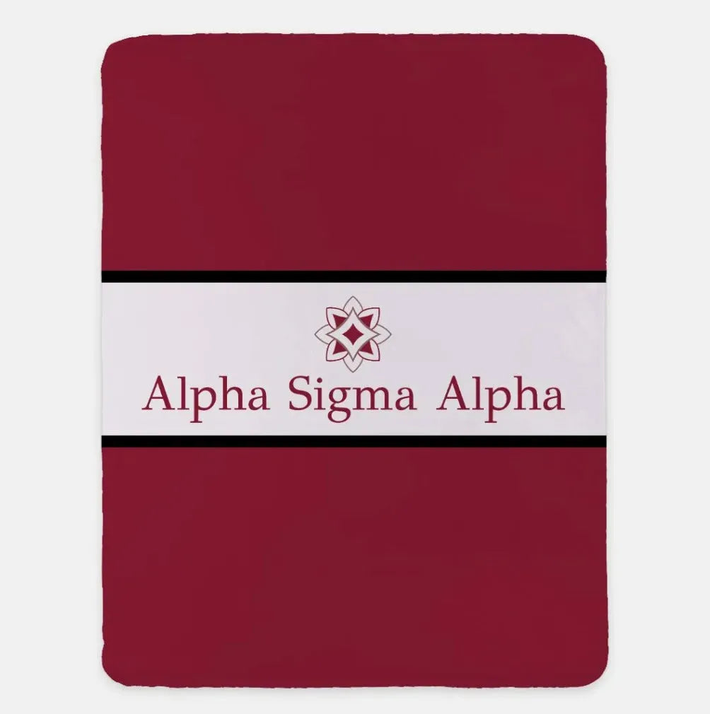 Alpha Sigma Alpha XL 60x80 Sherpa Throw Blanket