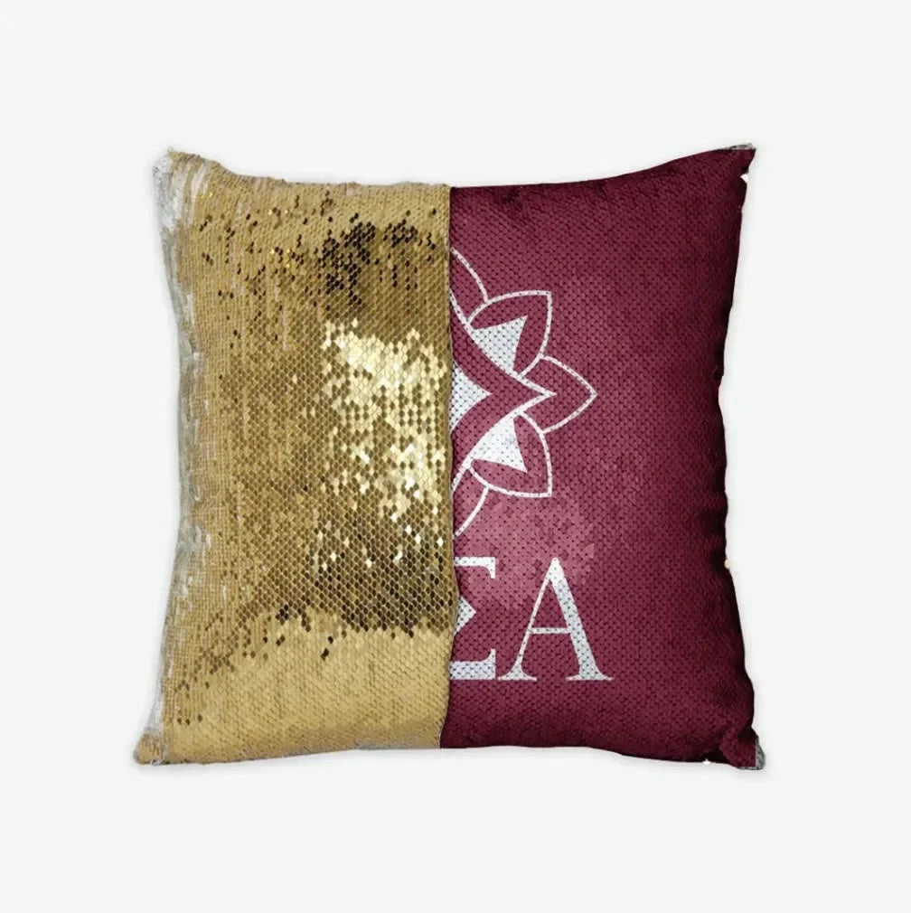 Alpha Sigma Alpha Sequin Pillow Cover - Logomark