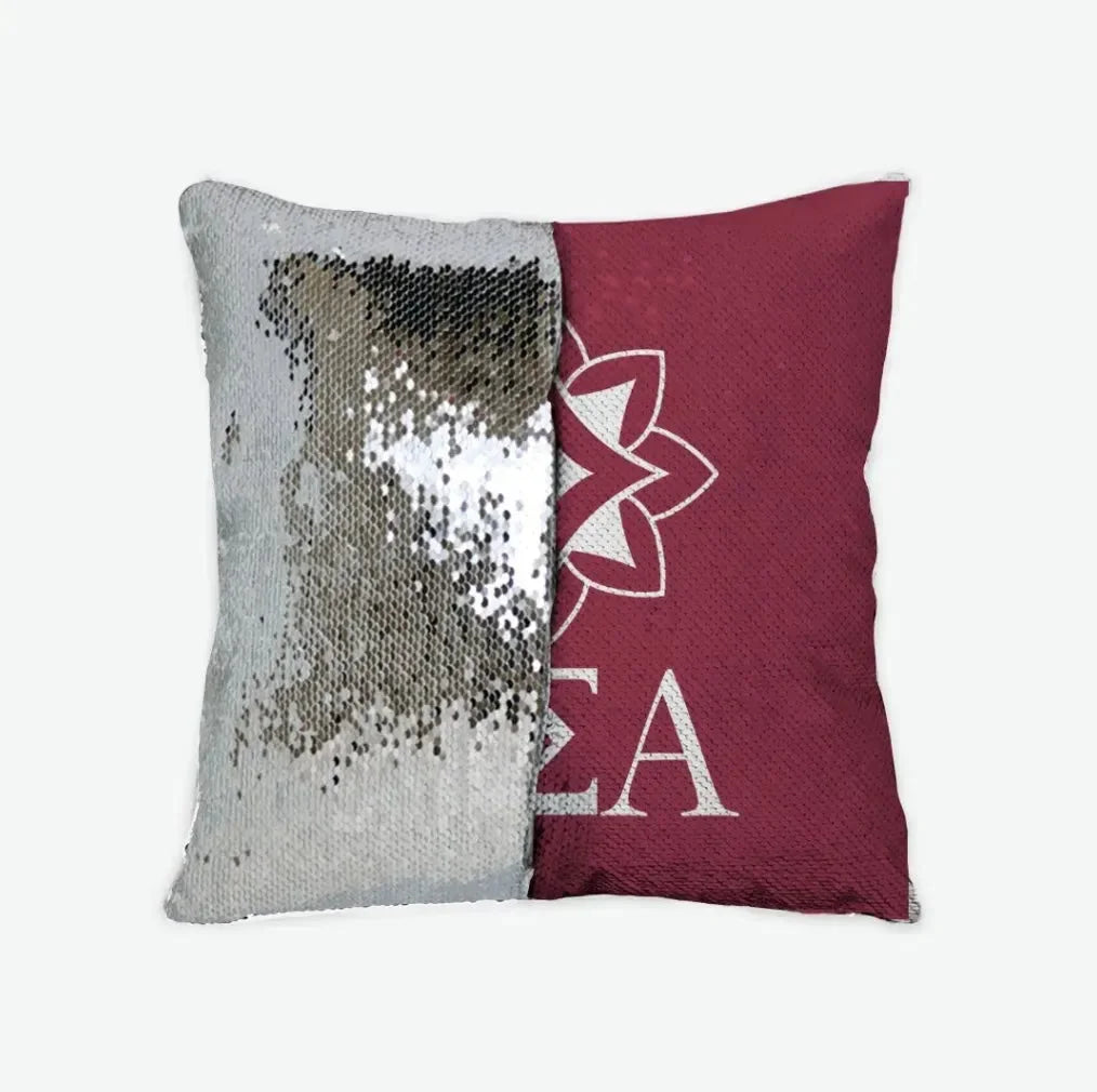 Alpha Sigma Alpha Sequin Pillow Cover - Logomark