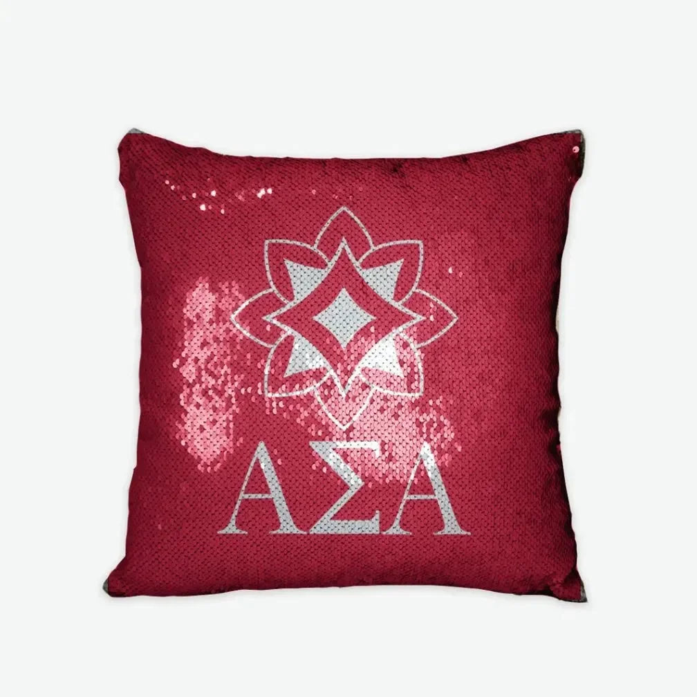 Alpha Sigma Alpha Sequin Pillow Cover - Logomark