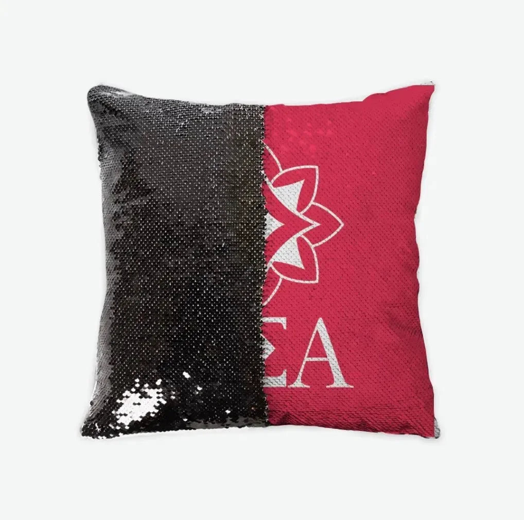 Alpha Sigma Alpha Sequin Pillow Cover - Logomark