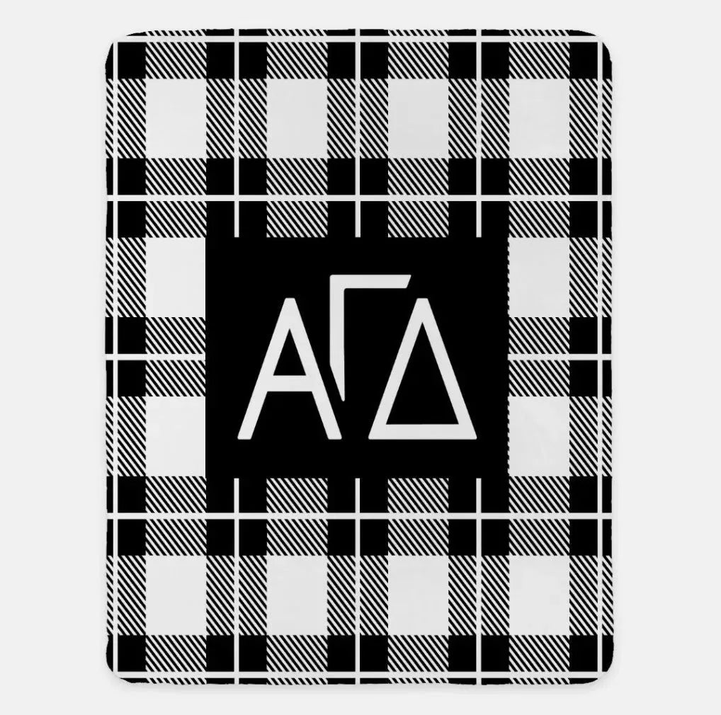 Alpha Gamma Delta XL 60x80 Plaid Sherpa Throw Blanket