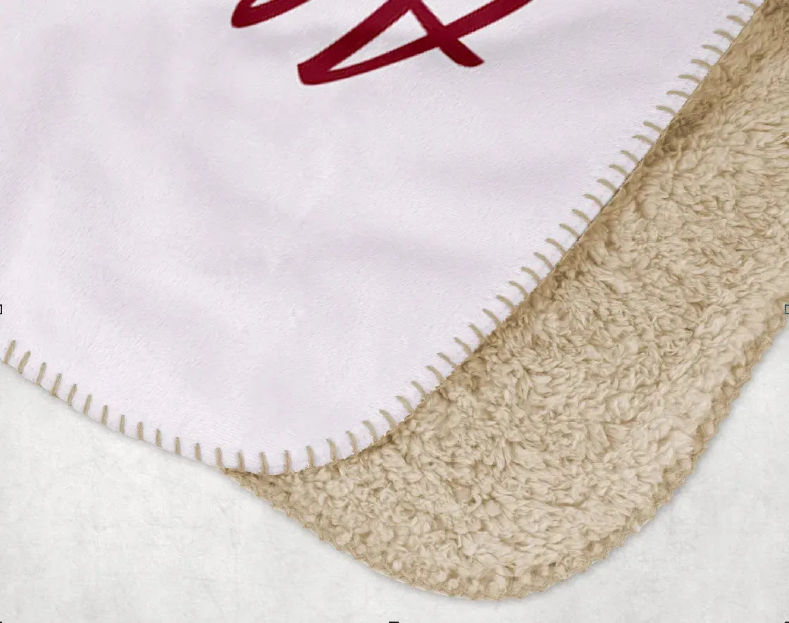 Alpha Sigma Alpha XL 60x80 Sherpa Throw Blanket - Logomark Bullseye