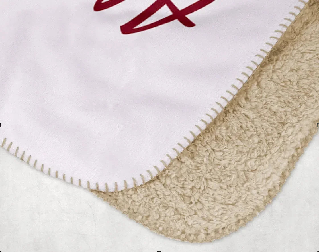 Alpha Sigma Alpha XL 60x80 Sherpa Throw Blanket - Dot Bullseye