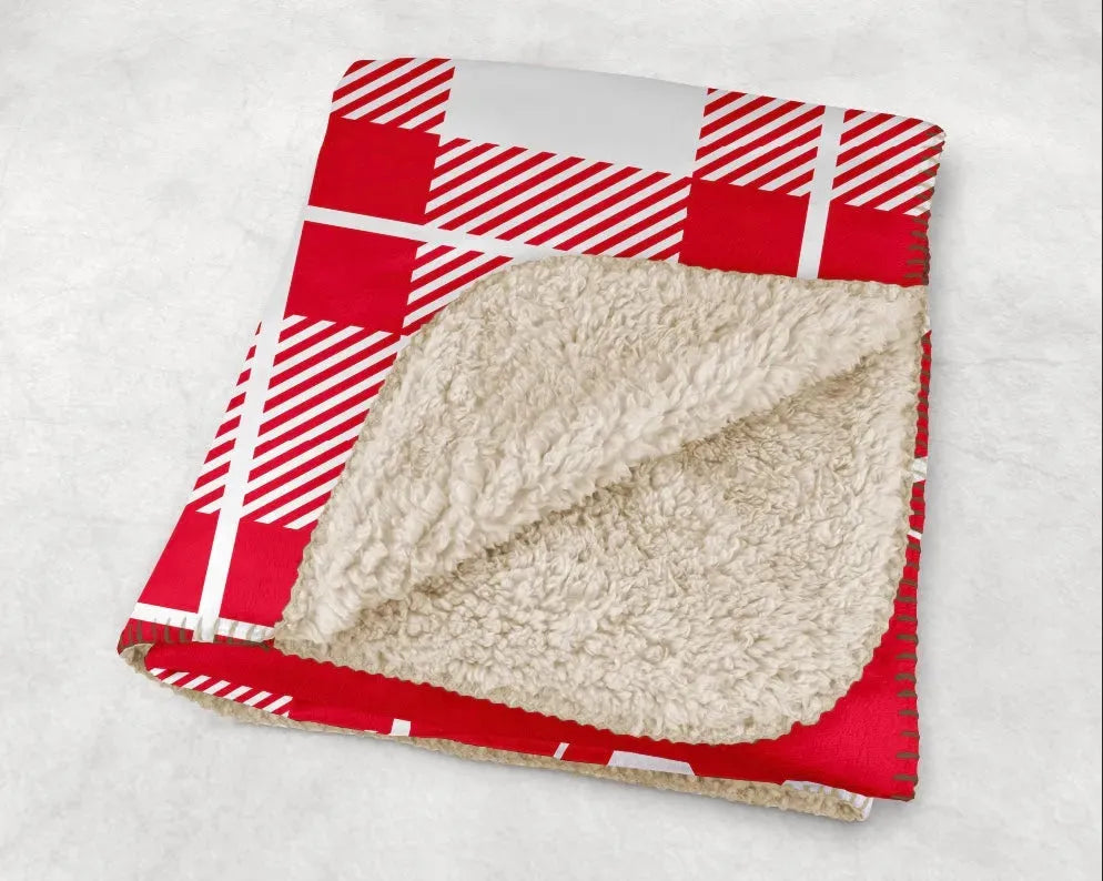 Alpha Sigma Alpha XL 60x80 Plaid Sherpa Throw Blanket