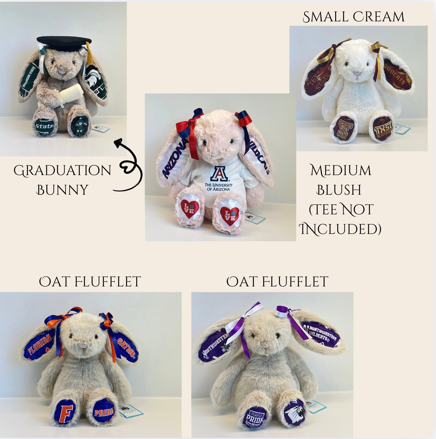 Licensed College Jellycat Bunny