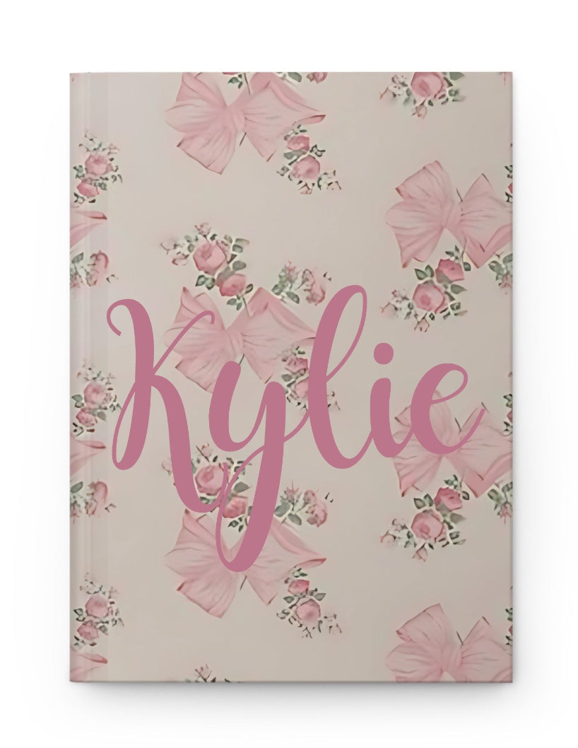 Customizable: Elegant Floral Hardcover Journal with Pink Bows, Gift for Writers, Notebooks for School, Journaling, Scrapbooking, Keepsake Book, [...]