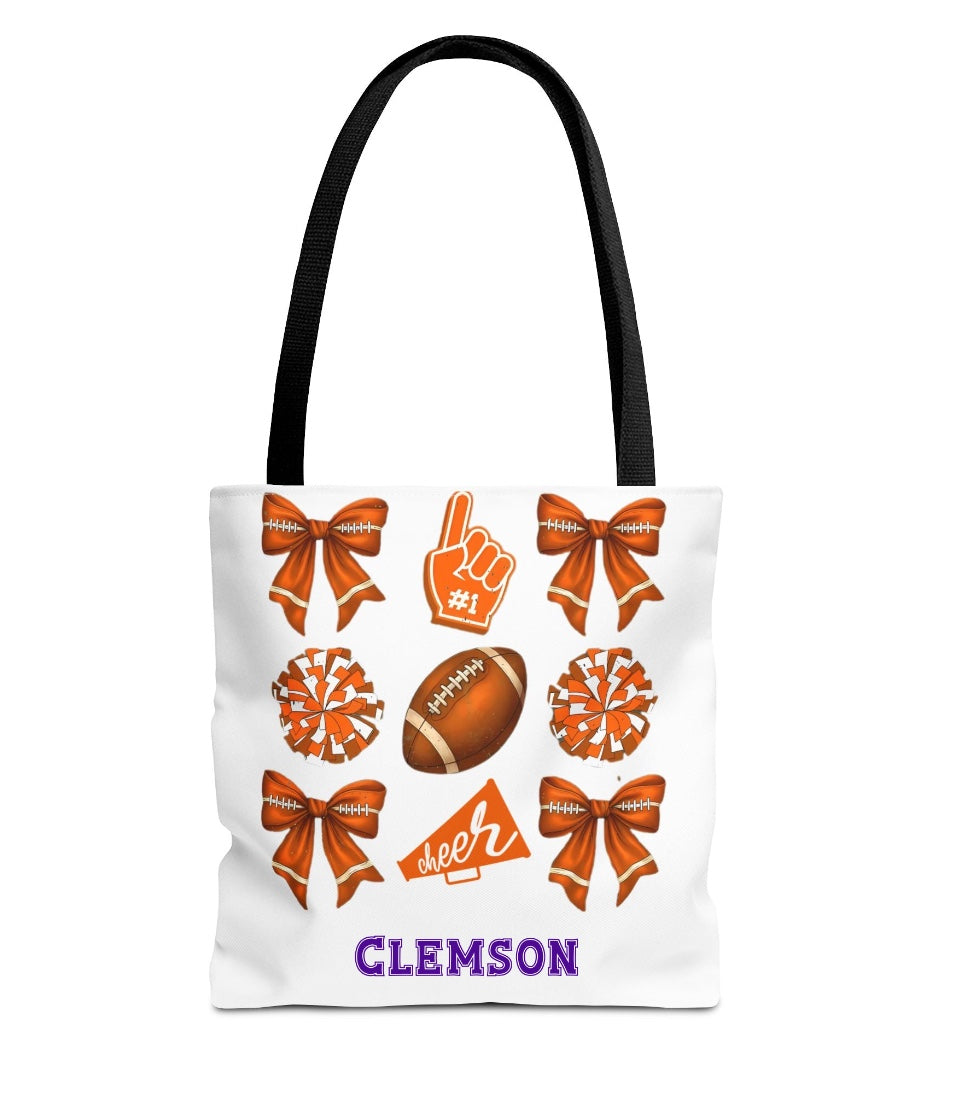 Orange Themed Game Day Tote Bag - College Commitment & Graduation Gift - School Pride Design