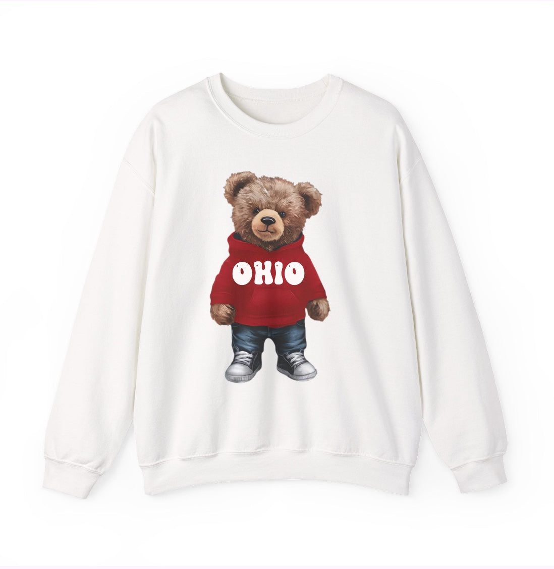 CUSTOMIZABLE: Cozy Bear Red Hoodie Sweatshirt Crewneck