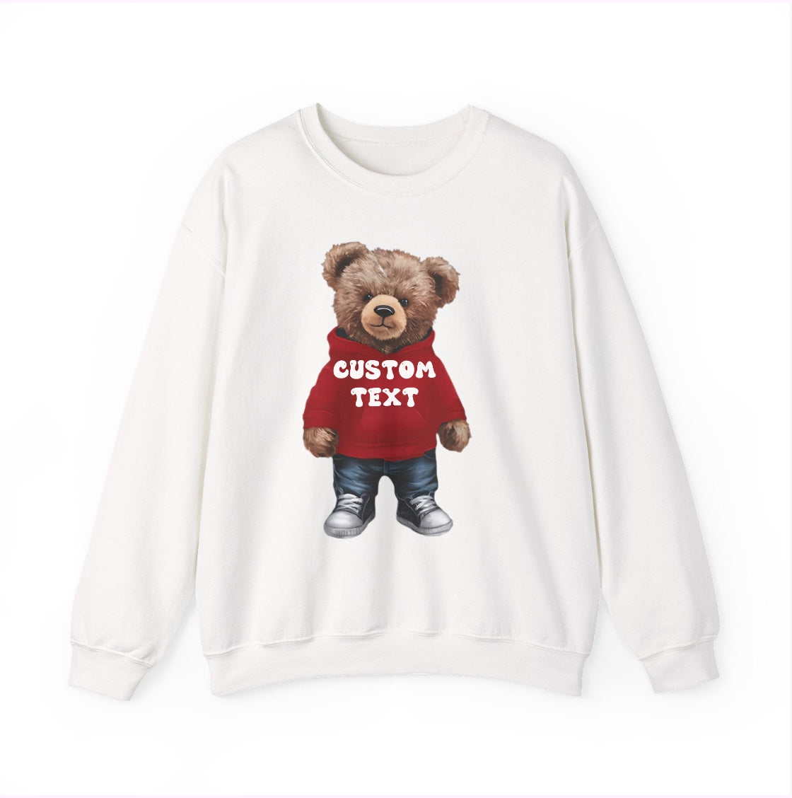 CUSTOMIZABLE: Cozy Bear Red Hoodie Sweatshirt Crewneck
