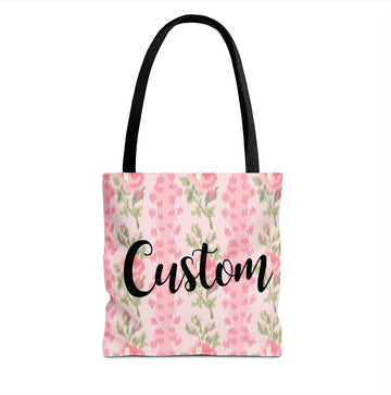 Customizable Elegant Pink Floral Tote