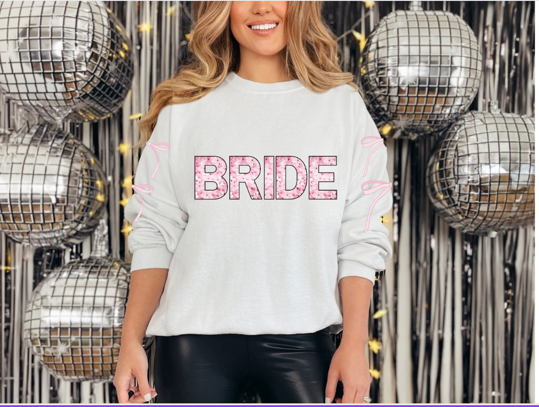 Floral Bride Sweatshirt - Customizable Wedding Date and Name