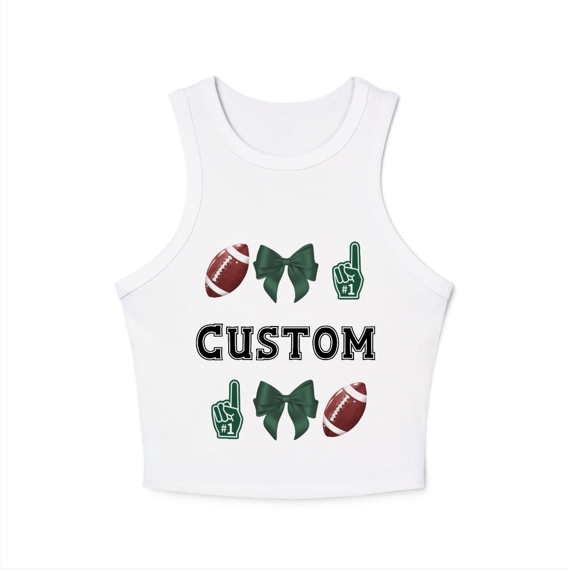 Customizable Green Football Gameday Racerback Tank