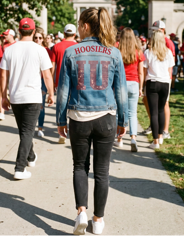 Indiana University IU Hoosiers Blue Denim Jacket