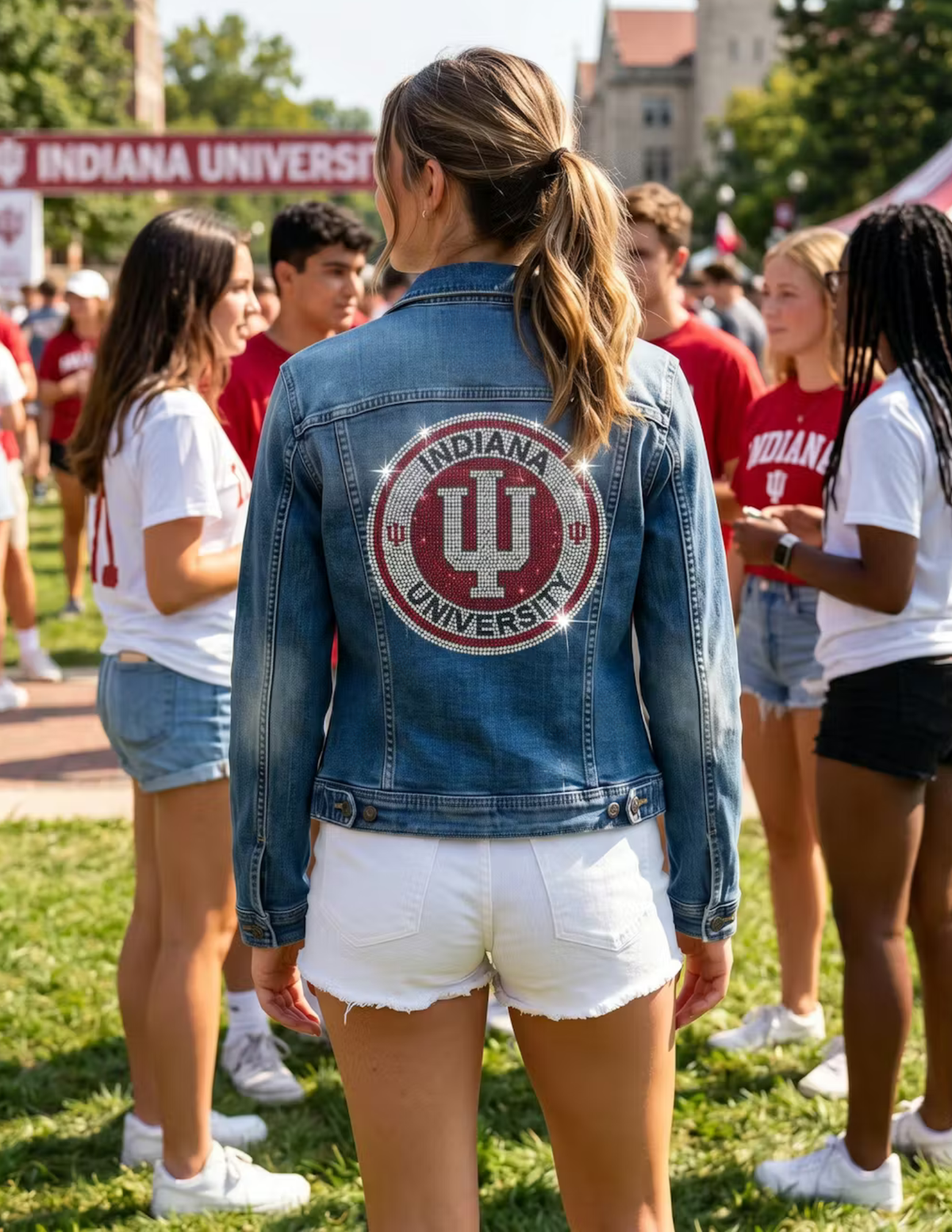 Indiana University Circle Decal Blue Denim Jacket