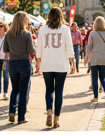 Indiana University IU Ruched White Blazer