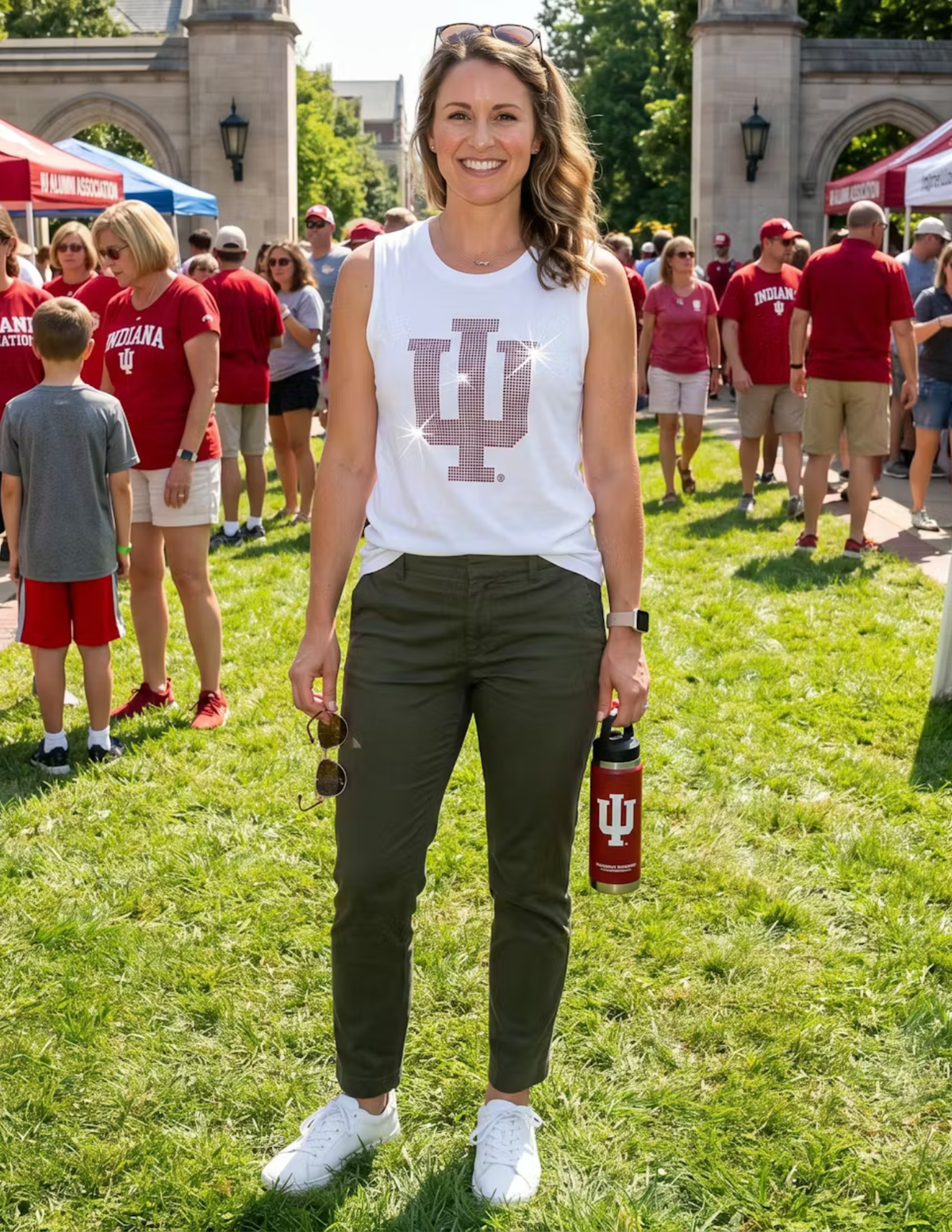Indiana University Trident IU White Tank Top