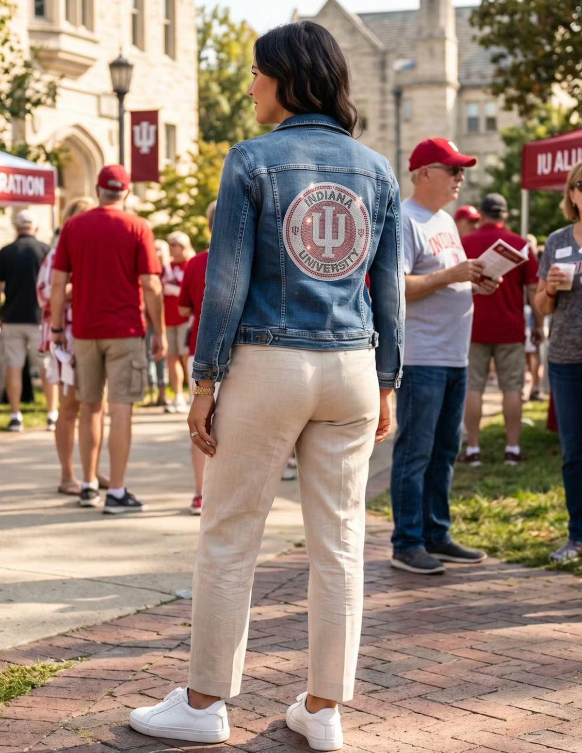 Indiana University Circle Decal Blue Denim Jacket