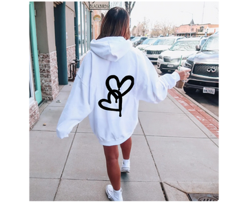 Customizable: Interlocking Graffiti Heart Heavy Blend Hoodie