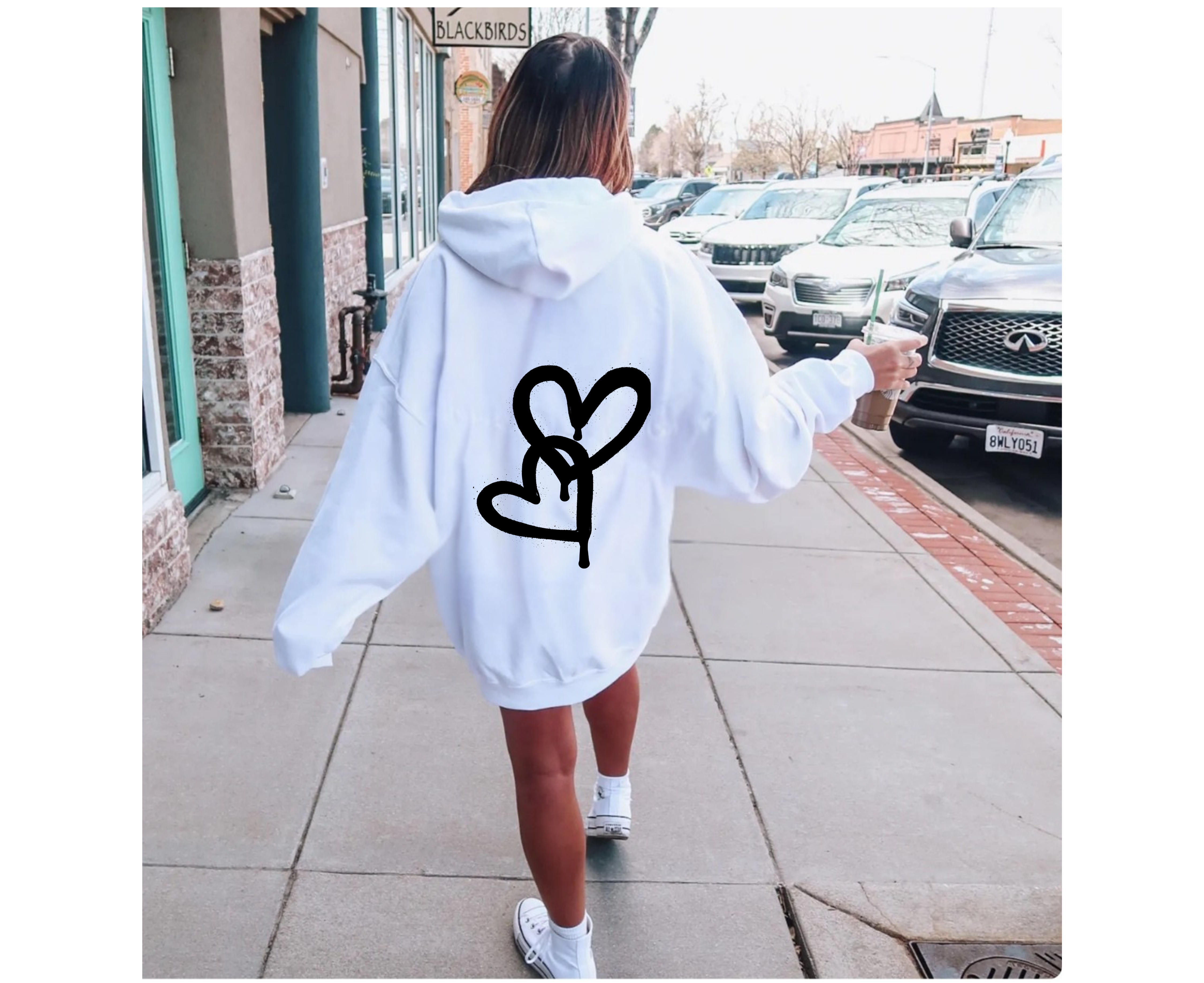 Customizable: Interlocking Graffiti Heart Heavy Blend Hoodie