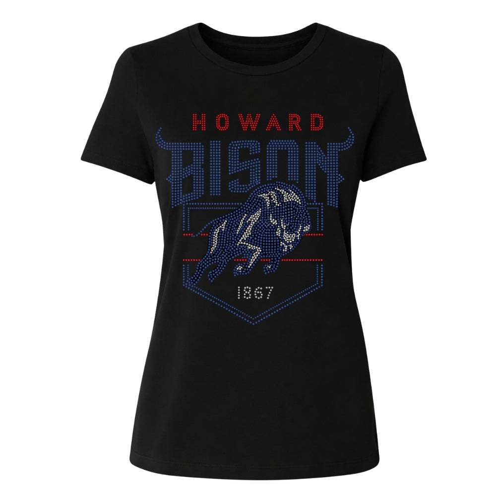Howard University Howard Bison EST 1867 Black Crewneck T-Shirt