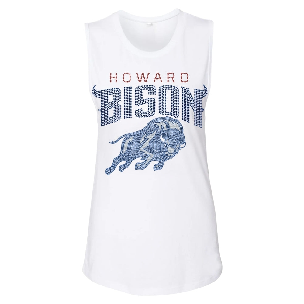 Howard University Bison Full Body White Tank Top