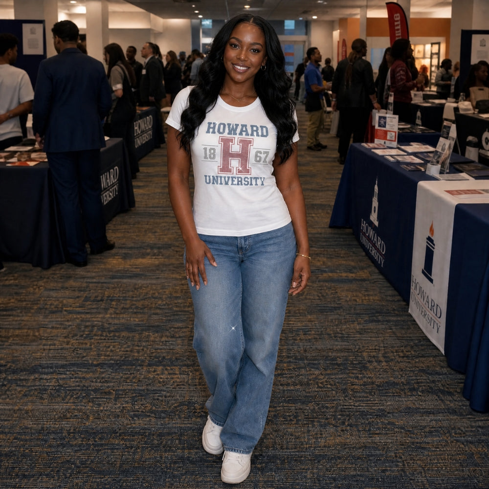 Howard University H 1867 White Crewneck T-Shirt