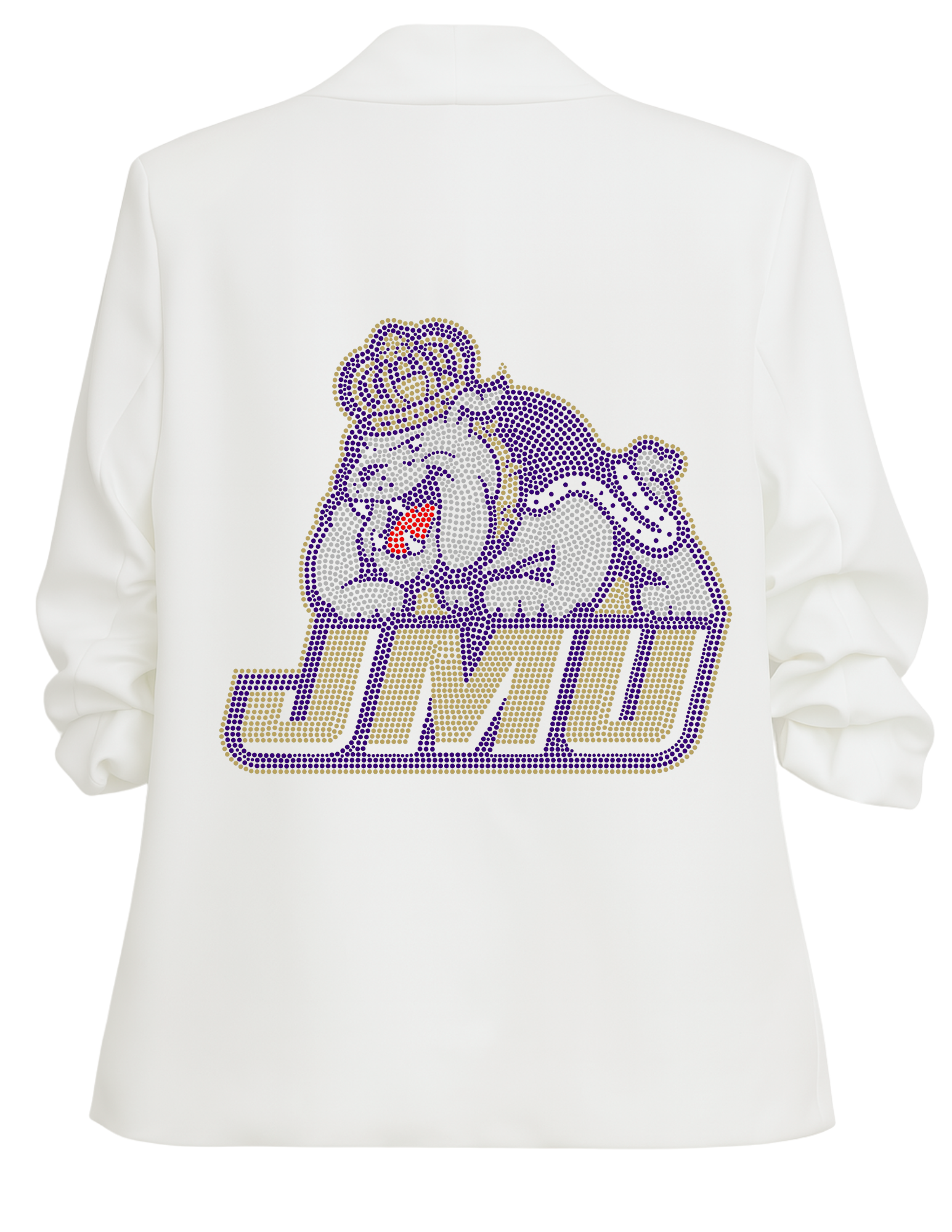James Madison Duke White Ruched Sleeve Blazer