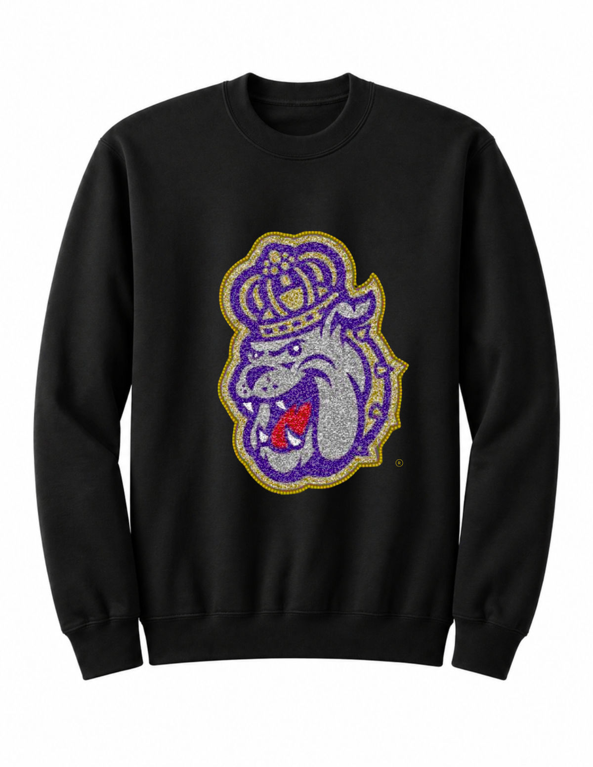 James Madison Multi Material Duke Black Crewneck Sweatshirt