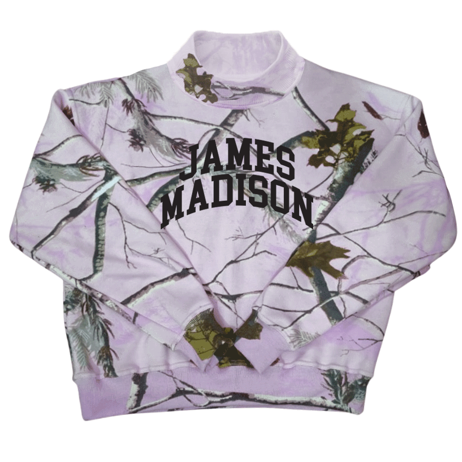 JMU Lavender Camo Mock Neck Sweatshirt