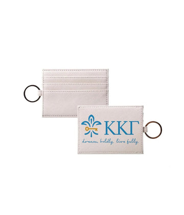 KKG Vegan Saffiano Leather Keychain Card Holder - Dream Boldly. Live Fully.