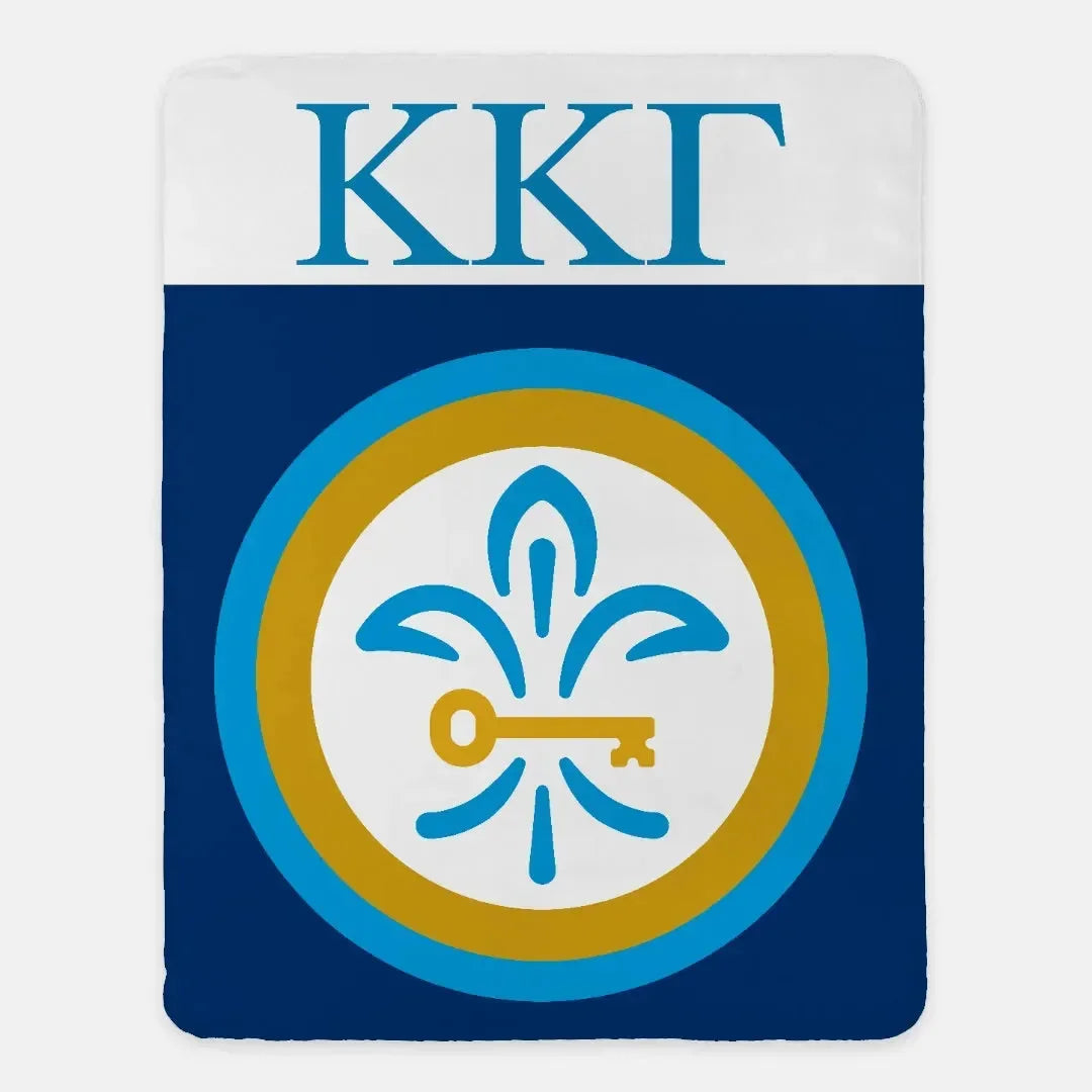 KKG XL 60x80 Sherpa Blanket - Fleur de Key Wide Band