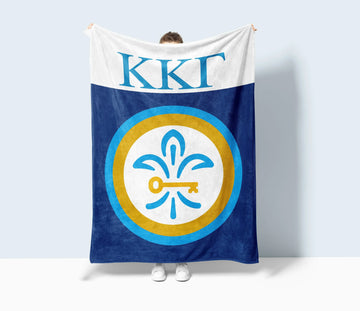 KKG XL 60x80 Sherpa Blanket - Fleur de Key Wide Band