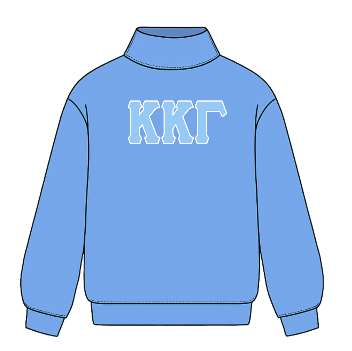 Classic Twill Sorority Embroidered Mock Neck
