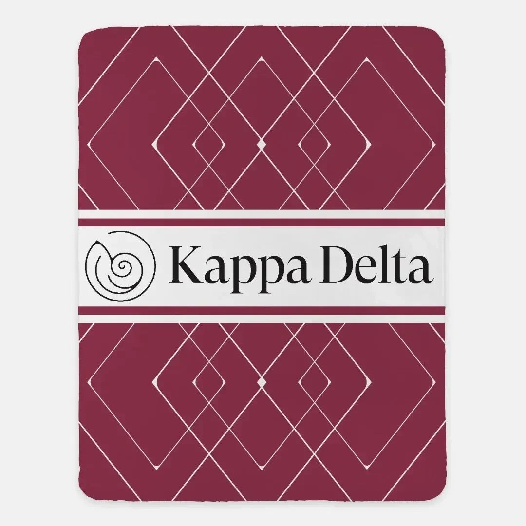 Kappa Delta XL 60x80 Sherpa Throw Blanket - Diamond Pattern