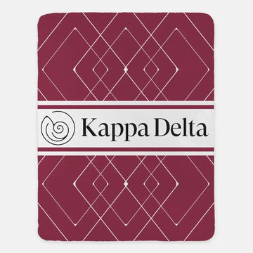 Kappa Delta XL 60x80 Sherpa Throw Blanket - Diamond Pattern